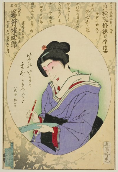 Memorial portrait of the actor Iwai Hanshiro VIII by Adachi  Ginkō