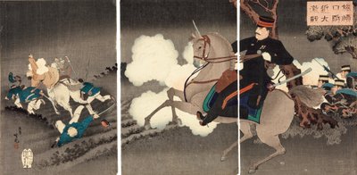 The great battle at Lushunkou by Adachi  Ginkō