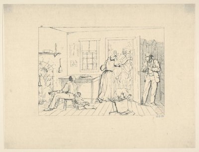Slaves Concealing Their Master from a Search Party from Confederate War Etchings by Adalbert John Volck