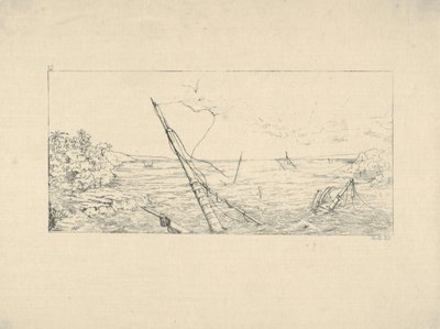 Stone Blockade off Charleston, South Carolina from Confederate War Etchings by Adalbert John Volck