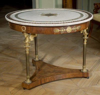 Gueridon with Marble Top by Adam (attr. to) Weisweiler