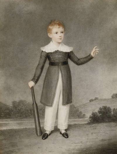 Portrait of Edward Currie Holding a Cricket Bat by Adam Buck