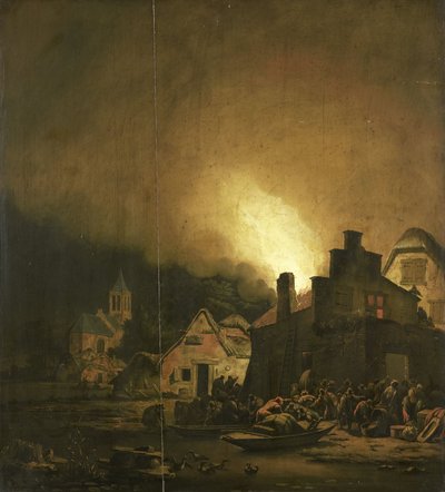 Fire by Night in a Village by Adam Colonia