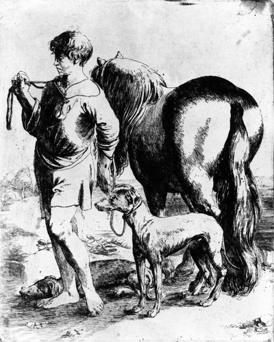 Boy with a Horse and Two Dogs by Adam Elsheimer
