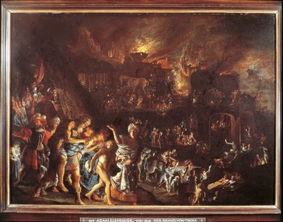 The Burning of Troy, c. 1604 by Adam Elsheimer