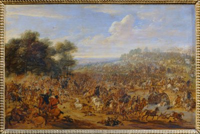 Battle Near a Bridge by Adam Frans van der (circle of) Meulen