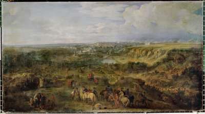 View of the City of Luxembourg, Side of the Mansfeld Baths by Adam Frans van der (circle of) Meulen