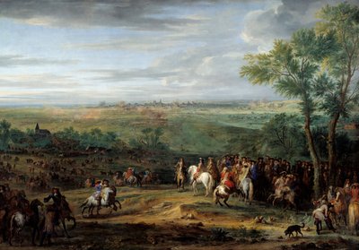Arrival of Louis XIV to the camp in front of Maastricht in June 1673. by Adam Frans van der Meulen