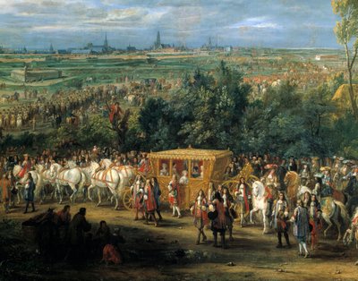 Entry of King Louis XIV and Queen Marie Therese by Adam Frans van der Meulen