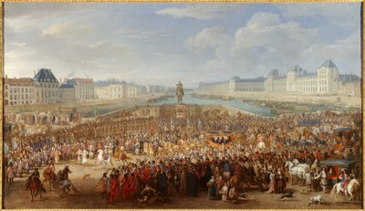 King Louis XIV (1638-1715) Crossing the Pont Neuf in His Carriage by Adam Frans van der Meulen