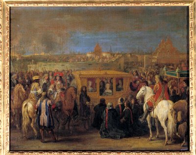 Solemn entry of King Louis XIV and Queen Marie-Therese of Austria to Douai on 23/08/1667 by Adam Frans van der Meulen
