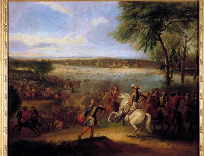 The Passage of the Rhine by Louis XIV before Tolhuis 12/07/1672. Painting by Adam Frans Van der Meulen by Adam Frans van der Meulen