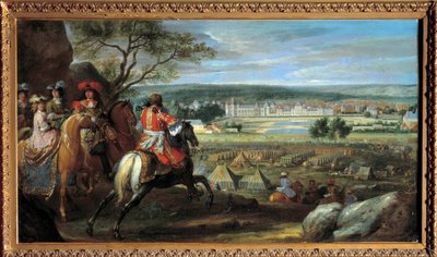 View of the Castle of Fontainebleau in 1669, with Louis XIV and Marie Therese of Austria by Adam Frans van der Meulen