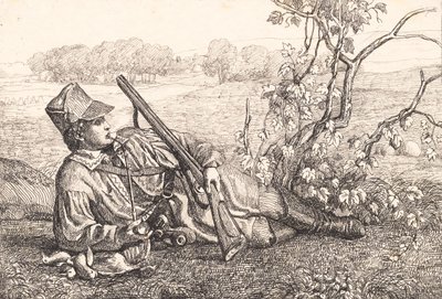 Landscape with a Resting Hunter by Adam Müller