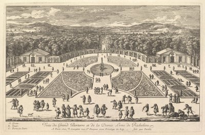 View of the Grand Parterre and the Demie Lune of Richelieu by Adam Perelle