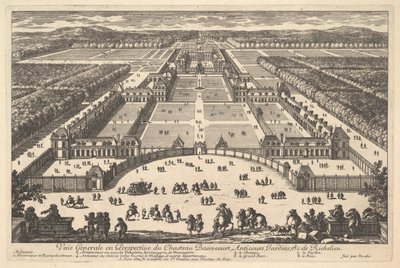 General View in Perspective of the Château Bassecourt, Anticours, Gardens, etc., 17th Century by Adam Perelle