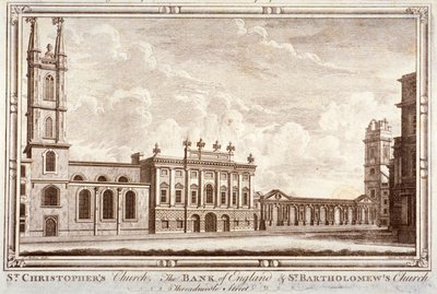Bank of England, St Christopher-le-Stocks and St Bartholomew-by-the-Exchange, London, c. 1775 by Adam Smith
