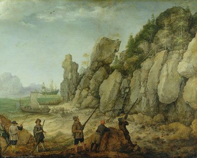 Wild Goat Hunting on the Coast (detail) by Adam Willaerts
