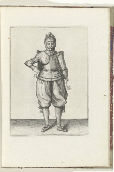 The Exercise with the Targe and Rapier: The Soldier at Rest with the Targe on His Back (No. 1), 1618 by Adam van Breen