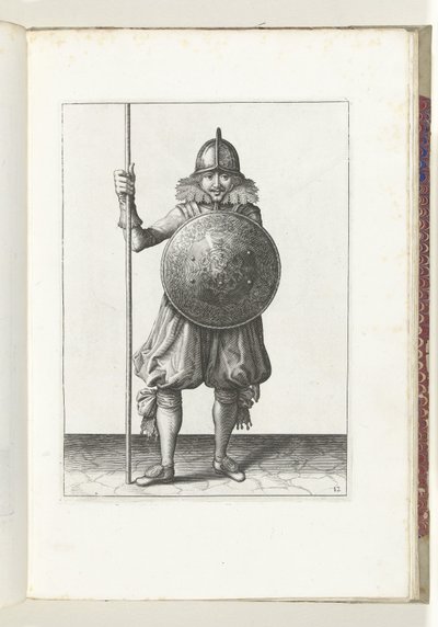 Exercise with Shield and Spear: The Soldier Returns the Spear to Rest Position in Three Movements, Third Movement (No. 12), 1618 by Adam van Breen