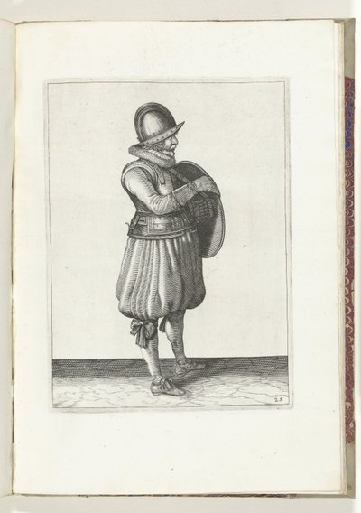 The Exercise with Shield and Spear: The Soldier Draws His Arm from the Strap of the Shield (no. 25), 1618 by Adam van Breen