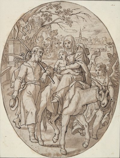 Flight into Egypt by Adam van Noort