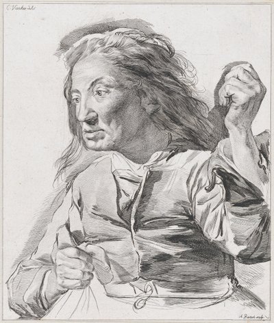 An Old Woman with Clenched Fists by Adam von Bartsch