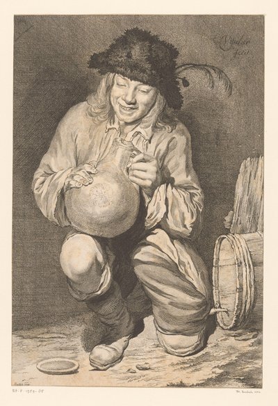 Boy with a Jug for a Wine Barrel by Adam von Bartsch