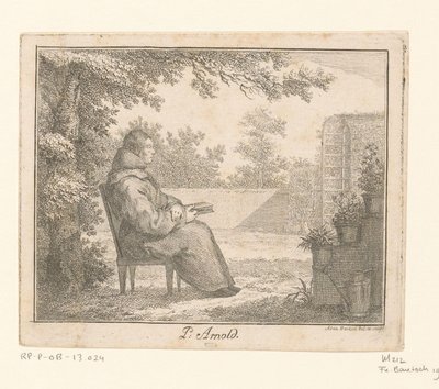 Portrait of Arnoldus a Sancta Clara with a Book in a Garden by Adam von Bartsch