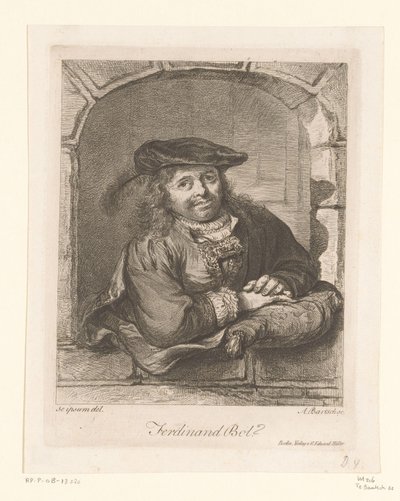 Portrait of Ferdinand Bol in a Window by Adam von Bartsch