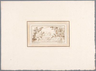 River Landscape with the Wall of a Fortress by Adam von Bartsch