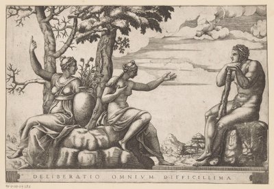 Hercules at the Crossroads by Adamo Scultori