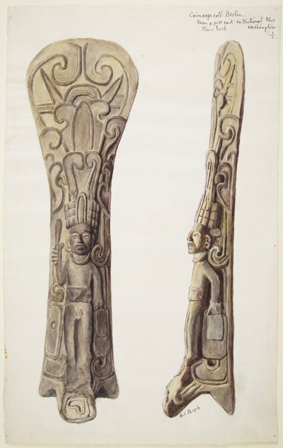 A Palma carved in lava by Adela Breton