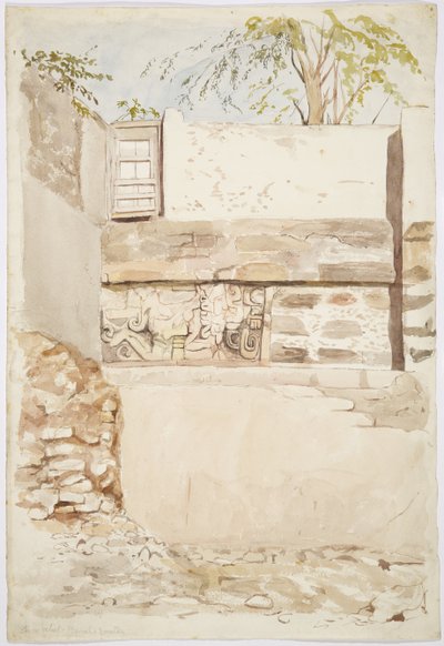 A Stone Relief in a House Wall from Izamal, Yucatan, Mexico by Adela Breton
