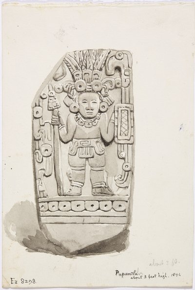 A stone statue from Papantla by Adela Breton