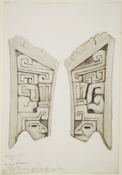 Arved stone relief from Veracruz, Mexico by Adela Breton