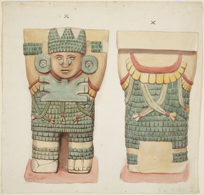 Caryatid X, showing front and back views by Adela Breton