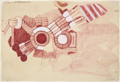 Copy of a fragment of painting from the Casa de Barrios, Teopancaxco, Teotihuacan, Mexico State by Adela Breton
