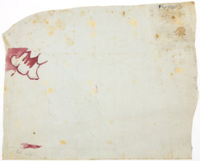 Copy of a fragment of wall painting from Casa de Barrios, Teopancaxco, Teotihuacan, Mexico State by Adela Breton
