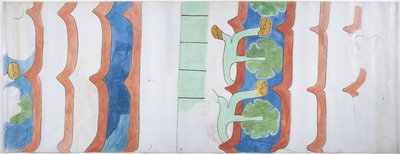 Copy of a wall painting from Temple of Agriculture, Teotihuacan, Mexico by Adela Breton
