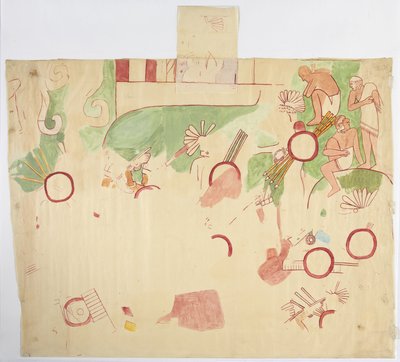 Painting from the east wall, Upper Temple of the Jaguars, Chichen Itza, Mexico by Adela Breton