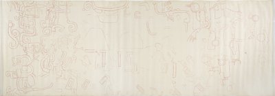 Painting from the north wall, Upper Temple of the Jaguars, Chichen Itza, Mexico Centre section by Adela Breton