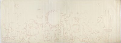 Painting from the north wall, Upper Temple of the Jaguars, Chichen Itza, Mexico North section by Adela Breton
