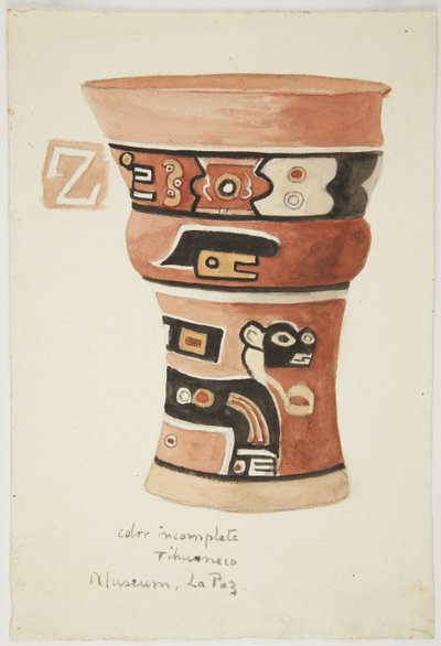 Vase from Tiahuanaco, Bolivia by Adela Breton