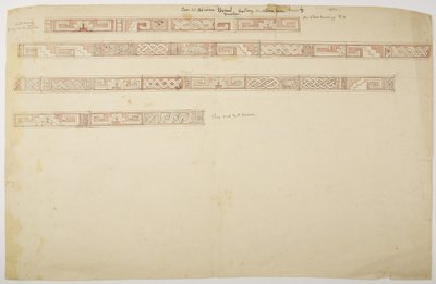 Ruins/Stone Reliefs at Temple at Uxmal, Mexico Depicting Frieze by Adela Breton