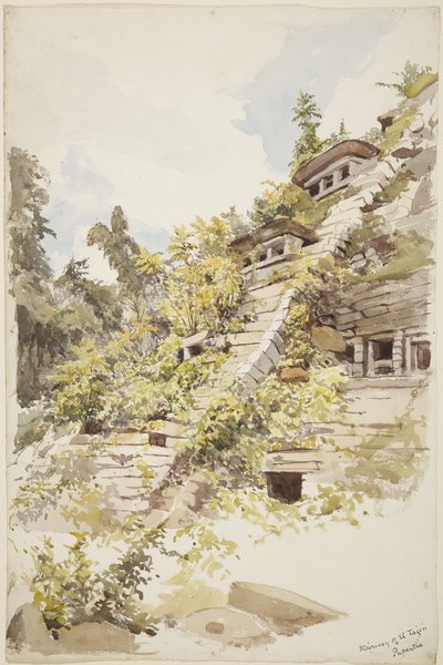 Stairway of Pyramid of the Niches, El Tajin, Papantla, Mexico by Adela Breton