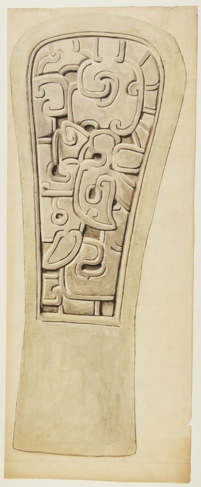 Stone relief from Veracruz, Mexico by Adela Breton