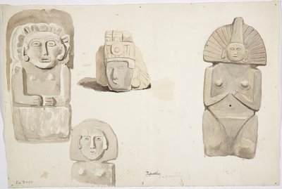 Stone Statues from Papantla, Mexico by Adela Breton