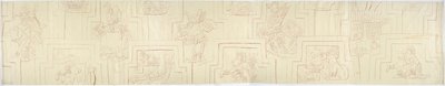 Tracing of a Painted Relief from Painted Stucco Reliefs from the Facade of a Mound or Pyramid at Acanceh, Mexico by Adela Breton