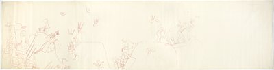 Tracing of a Wall Painting from East Wall, Upper Temple of the Jaguars, Chichen Itza, Mexico by Adela Breton